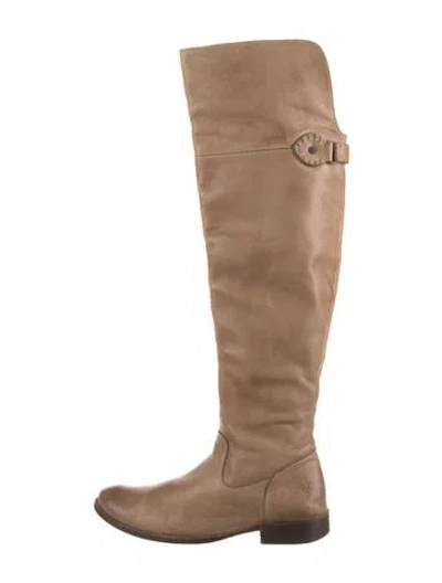 Pre-owned Frye Leather Riding Boots In Neutrals