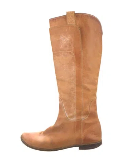 Pre-owned Frye Leather Riding Boots In Neutrals