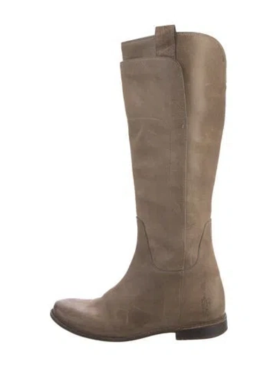 Pre-owned Frye Leather Riding Boots In Neutrals