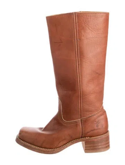Pre-owned Frye Leather Riding Boots In Neutrals