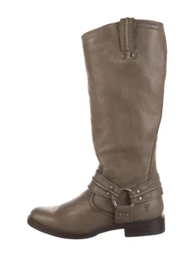Pre-owned Frye Leather Riding Boots In Neutrals
