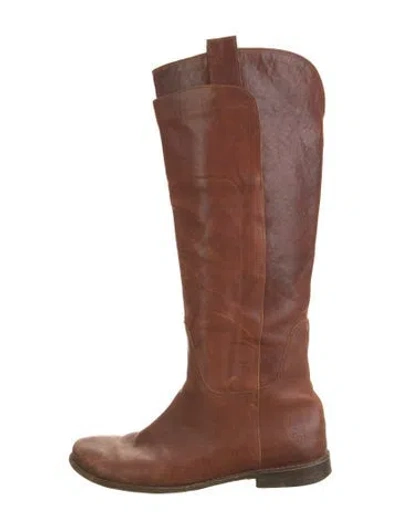 Pre-owned Frye Leather Riding Boots In Neutrals