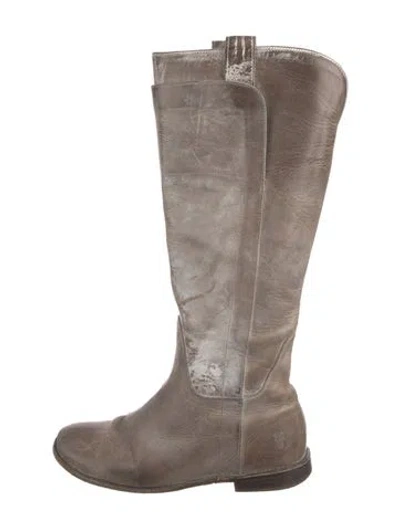 Pre-owned Frye Leather Riding Boots In Neutrals