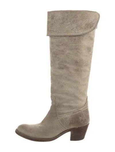 Pre-owned Frye Leather Riding Boots In Neutrals