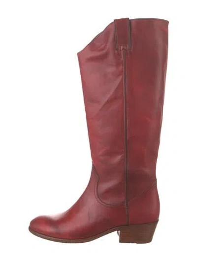 Pre-owned Frye Leather Riding Boots In Red