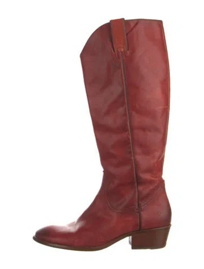 Pre-owned Frye Leather Riding Boots In Red