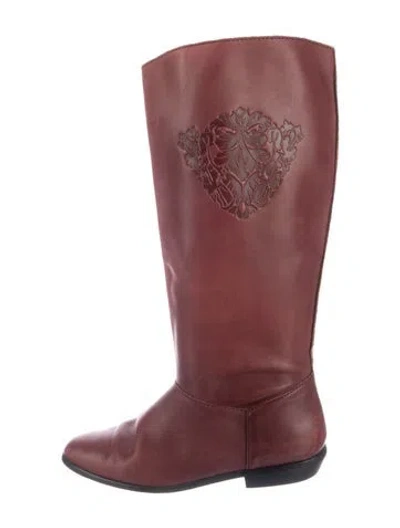 Pre-owned Frye Leather Riding Boots In Red