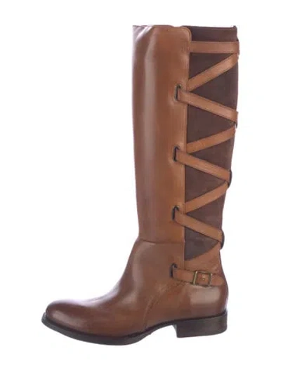 Pre-owned Frye Leather Riding Boots W/ Tags In Brown