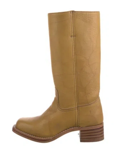 Pre-owned Frye Leather Riding Boots In Yellow