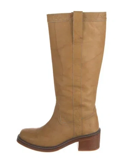 Pre-owned Frye Leather Riding Boots In Yellow