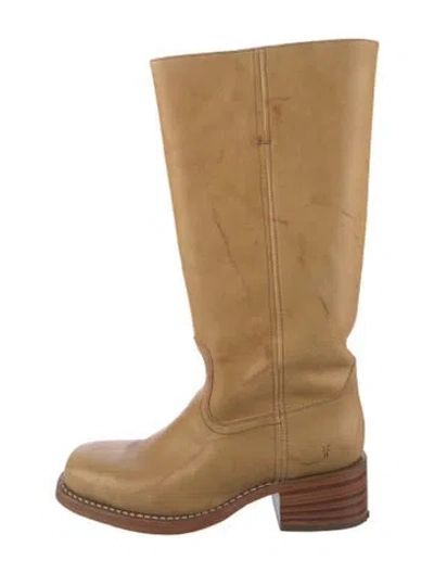 Pre-owned Frye Leather Riding Boots In Yellow