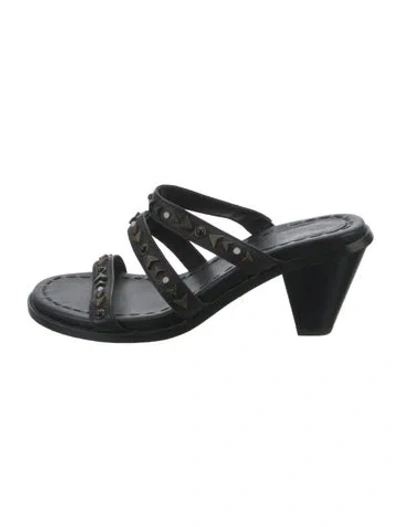 Pre-owned Frye Leather Sandals In Black
