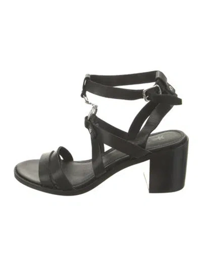 Pre-owned Frye Leather Sandals In Black/green
