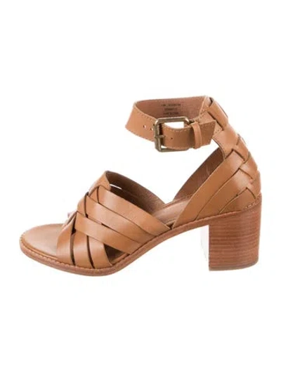 Pre-owned Frye Leather Sandals In Brown