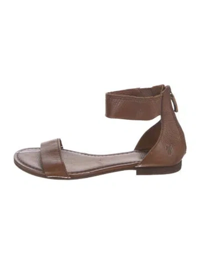 Pre-owned Frye Leather Sandals In Brown