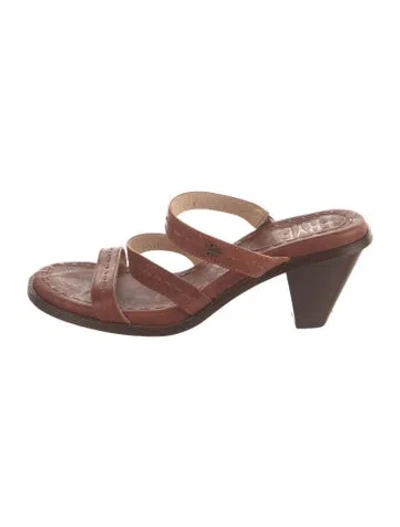 Pre-owned Frye Leather Sandals In Brown