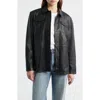 Frye Leather Shirt Jacket In Black