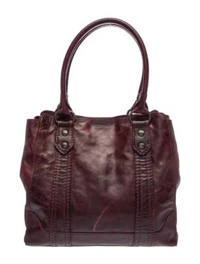 Pre-owned Frye Leather Shoulder Bag In Burgundy