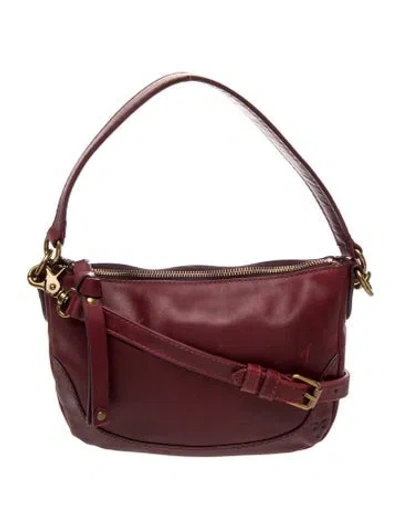 Pre-owned Frye Leather Shoulder Bag In Burgundy