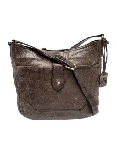 Pre-owned Frye Leather Shoulder Bag In Gray