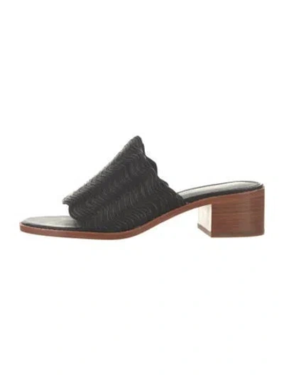 Pre-owned Frye Leather Slides In Black