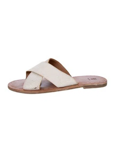 Pre-owned Frye Leather Slides In Neutrals