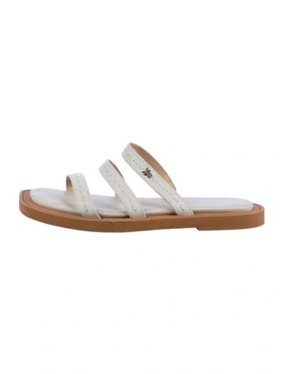 Pre-owned Frye Leather Slides In White