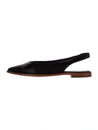 Pre-owned Frye Leather Slingback Flats In Black