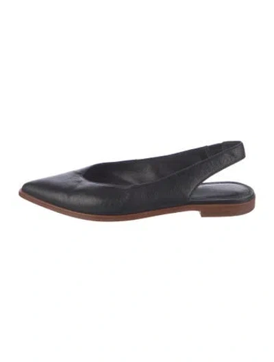 Pre-owned Frye Leather Slingback Flats In Black/blue