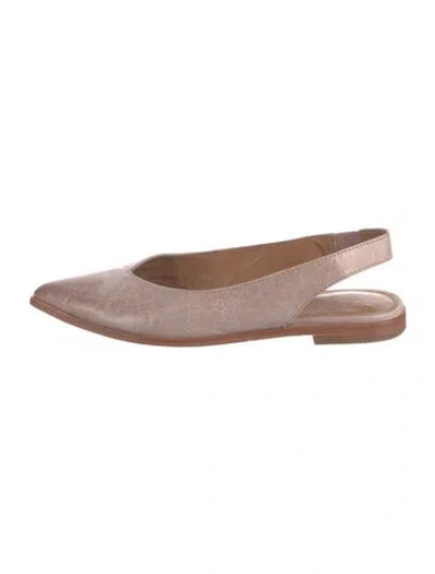 Pre-owned Frye Leather Slingback Flats In Neutrals