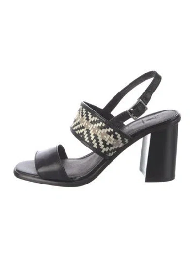 Pre-owned Frye Leather Slingback Sandals In Black