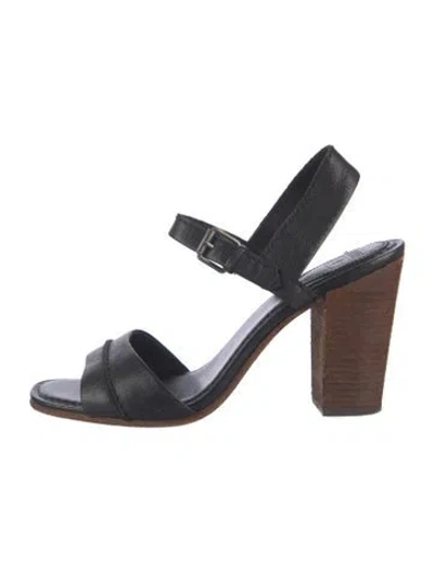 Pre-owned Frye Leather Slingback Sandals In Black