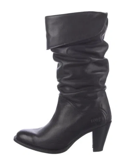 Pre-owned Frye Leather Slouch Boots In Black