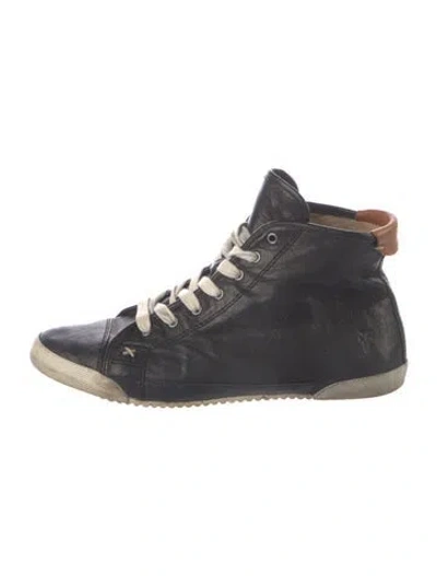 Pre-owned Frye Leather Sneakers In Black