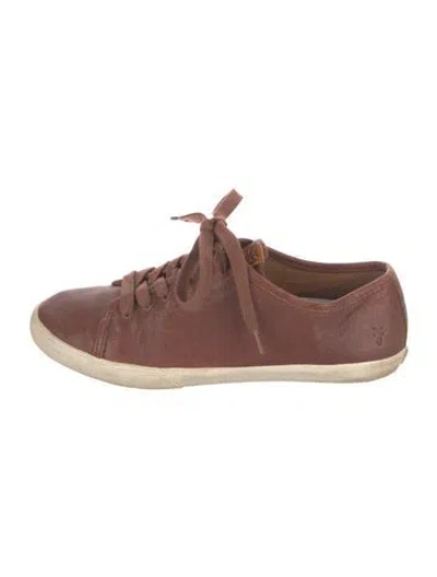Pre-owned Frye Leather Sneakers In Brown