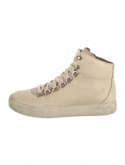 Pre-owned Frye Leather Sneakers In Neutrals
