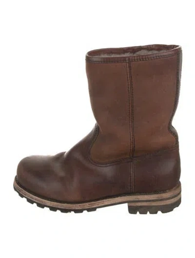 Pre-owned Frye Leather Snow Boots In Neutrals