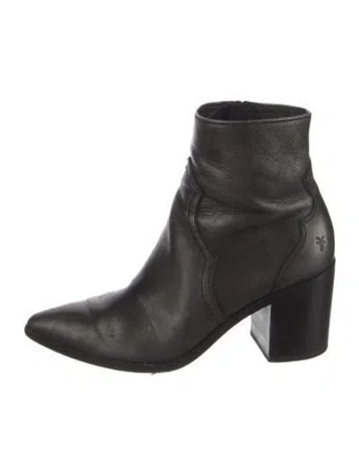 Pre-owned Frye Leather Sock Boots In Gray