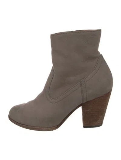 Pre-owned Frye Leather Sock Boots In Neutral