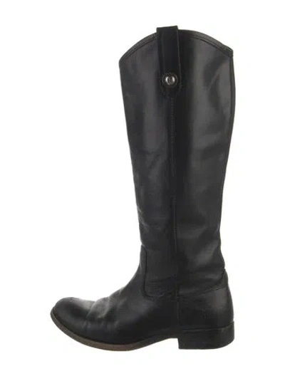 Pre-owned Frye Leather Studded Accents Riding Boots In Black
