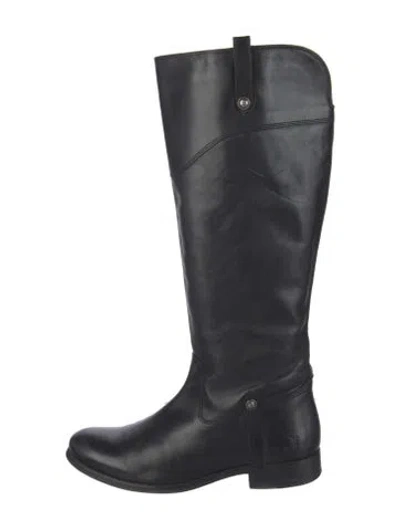 Pre-owned Frye Leather Studded Accents Riding Boots In Black