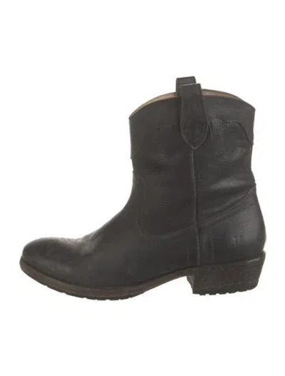 Pre-owned Frye Leather Studded Accents Western Boots In Black