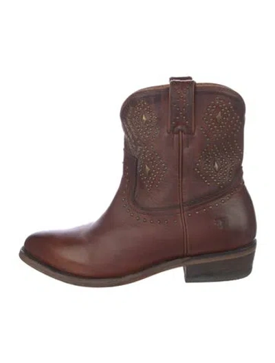 Pre-owned Frye Leather Studded Accents Western Boots In Multi