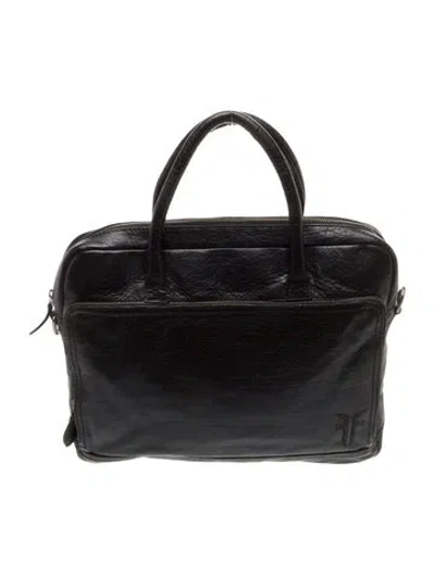 Pre-owned Frye Leather Top Handle Bag In Black