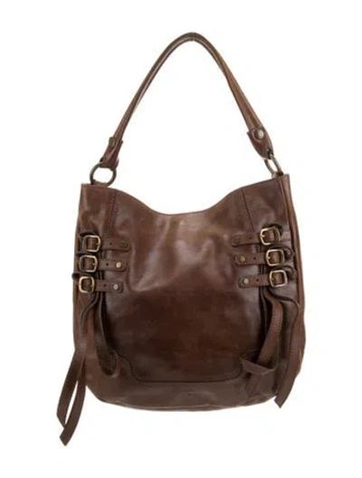 Pre-owned Frye Leather Top Handle Bag In Brown