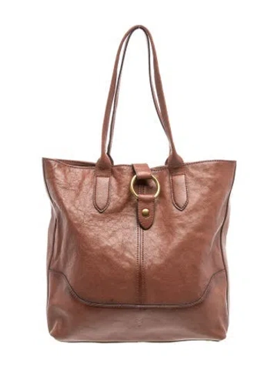Pre-owned Frye Leather Top Handle Bag In Brown