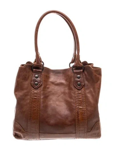 Pre-owned Frye Leather Top Handle Bag In Brown