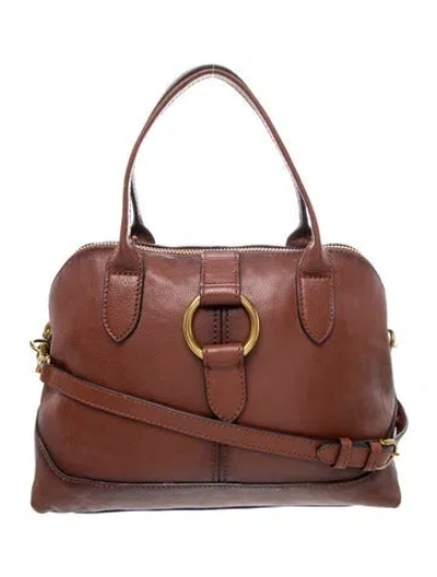 Pre-owned Frye Leather Top Handle Bag In Brown