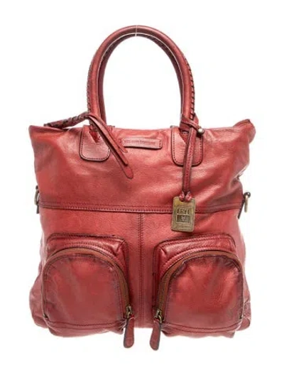 Pre-owned Frye Leather Top Handle Bag In Red