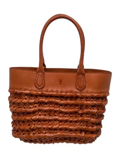 Pre-owned Frye Leather Tote In Brown